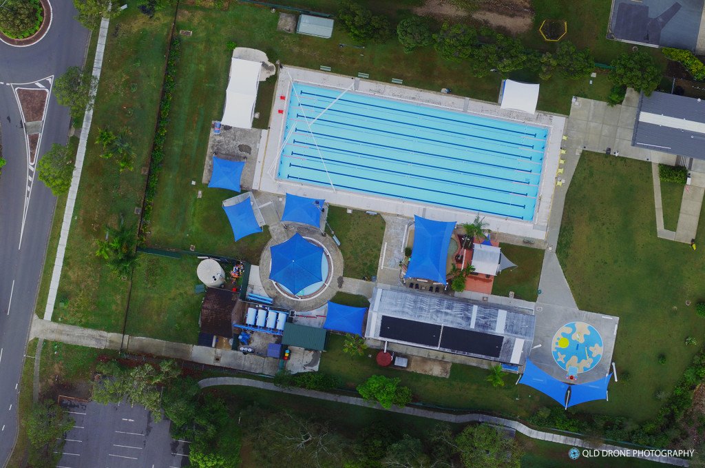 Bellbowrie Pool aerial panorama
