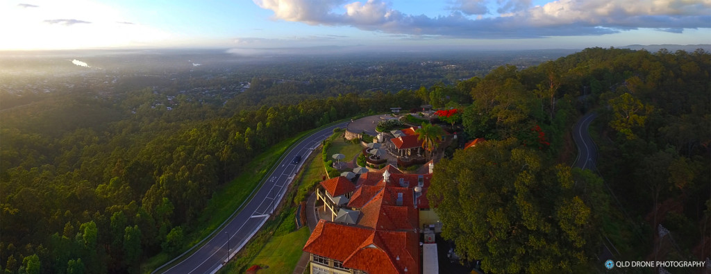 Mount Cootha Lookout aerial panorama